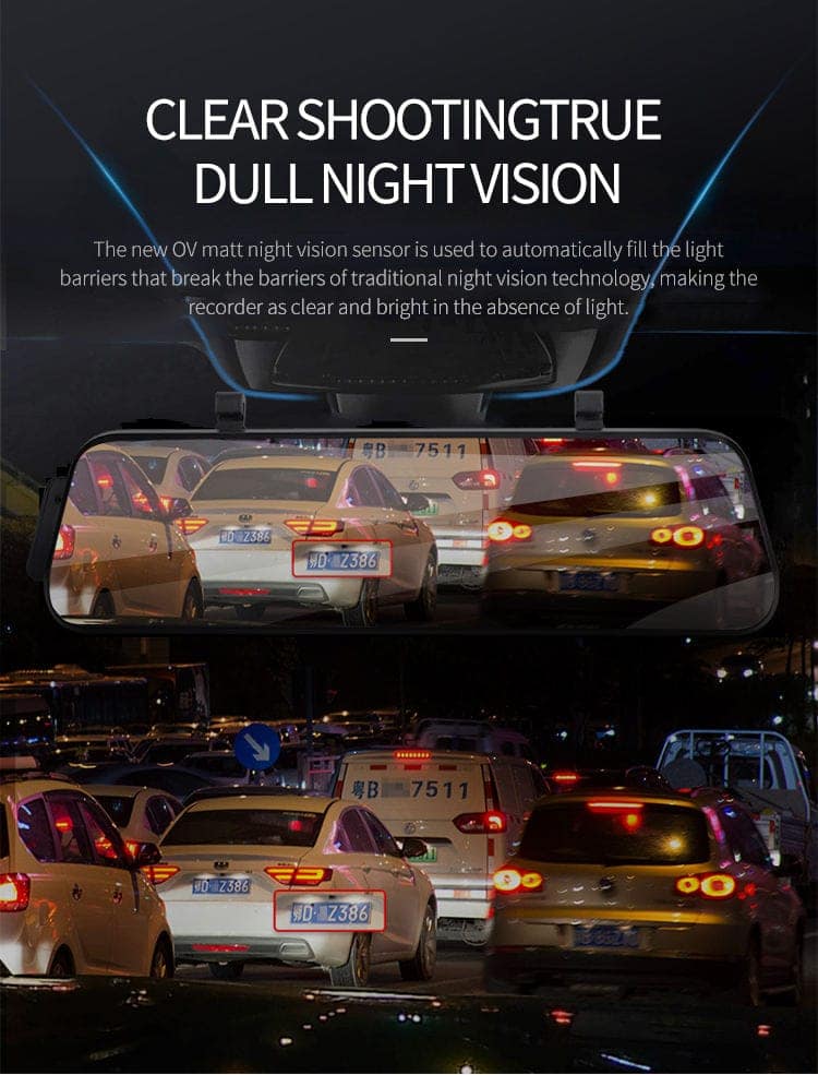 AUSHA 4K UHD Mirror Dash Cam | 10″ Touch Screen, Sony STARVIS Night Vision, GPS & Parking Monitor view 5