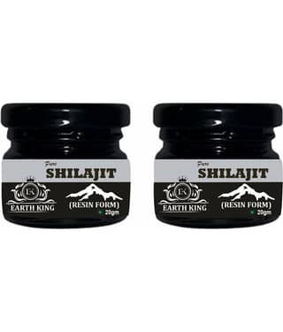 EARTH KING Pure Ayurvedic Shilajit/Shilajit Resin (Semi Liquid) - 40Gm (Pack of 2)