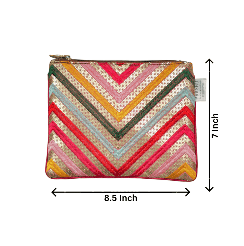 PRASHU Colorful Sequined Pencil Utility Pouch Makeup, Travel, Organizer Pouch Purse For Women & Girls view 4