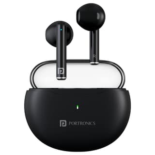 Portronics Harmonics Twins S20, 13mm Driver Earbuds - Black