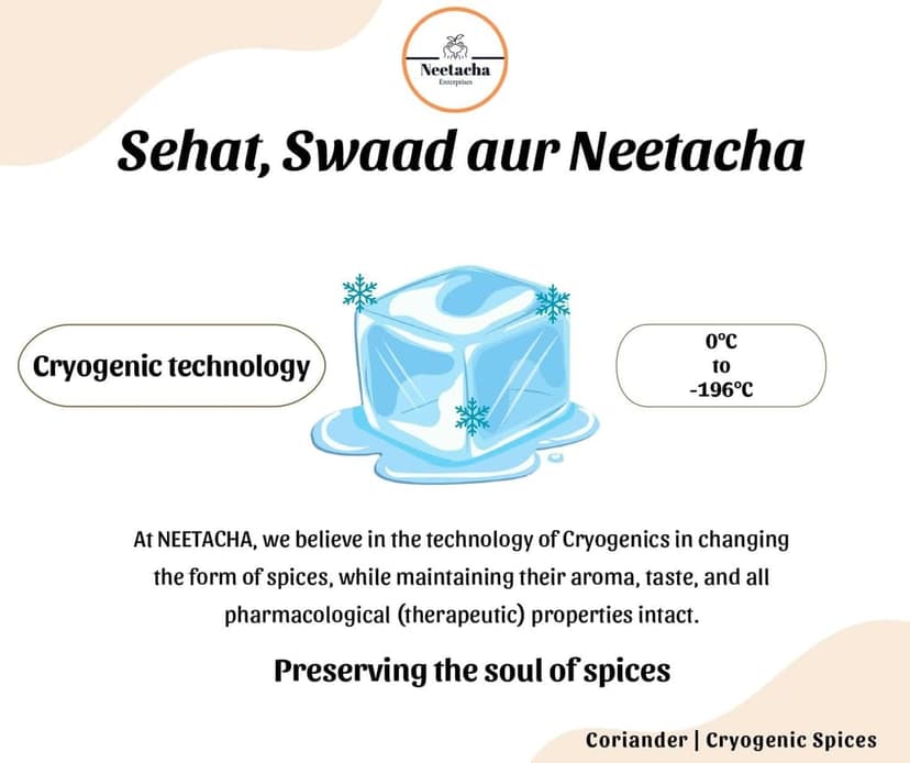 NEETACHA ENTERPRISES LLP Premium Cryogenic Coriander (Dhaniya) Powder I 100g I @ 35% reduced consumption I Rich in Aroma & Taste | No Artificial flavors or Coloring view 6