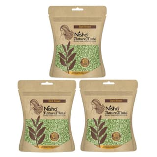 Nisha Nature Mate Henna Based Hair Colour Dark Brown 45gm Pack of 3, No Ammonia, No Resorcinol, 100% Grey Coverage