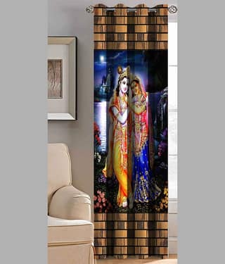 BELLA TRUE Ethnic SemiTransparent Eyelet Curtain 5 ft ( Pack of 1 ) Multicolor