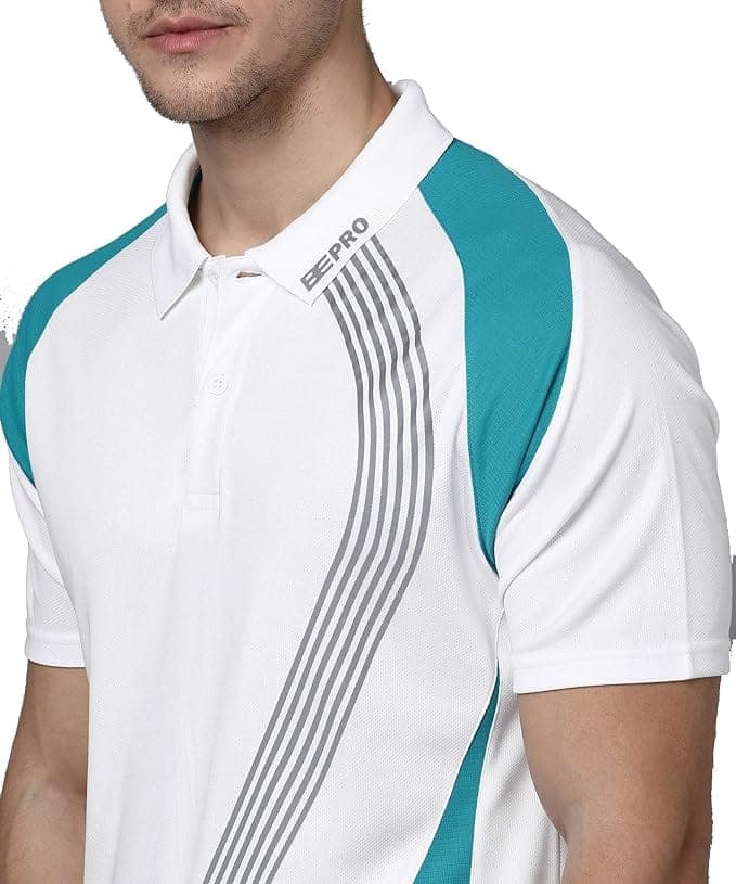 Bepro Men's Printed Polo Neck Half Sleeve Collar T-Shirt view 4