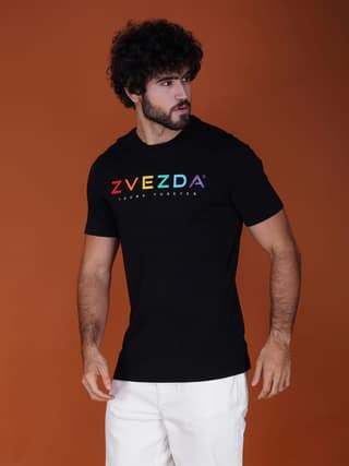 Men's Premium Cotton Branded Tee Black