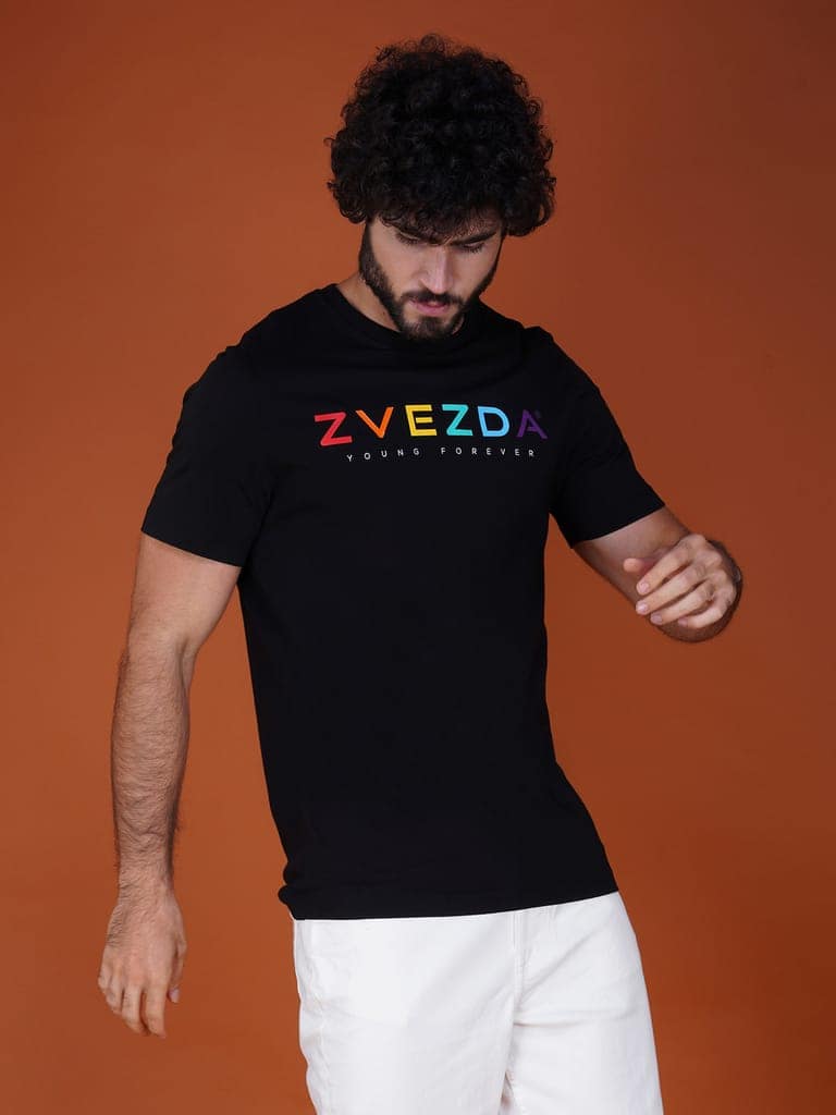 Men's Premium Cotton Branded Tee Black view 3