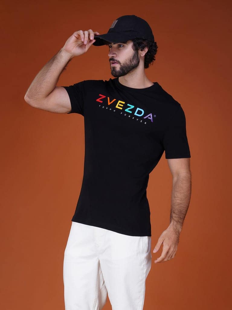 Men's Premium Cotton Branded Tee Black view 5