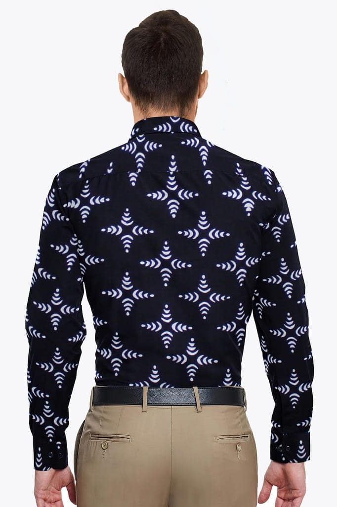 Garvi Gurjari (A Gujarat Govt Enterprise Mens Hand Block Printed Cotton Full Sleeve Shirt(GGCMBPS05) Black view 4