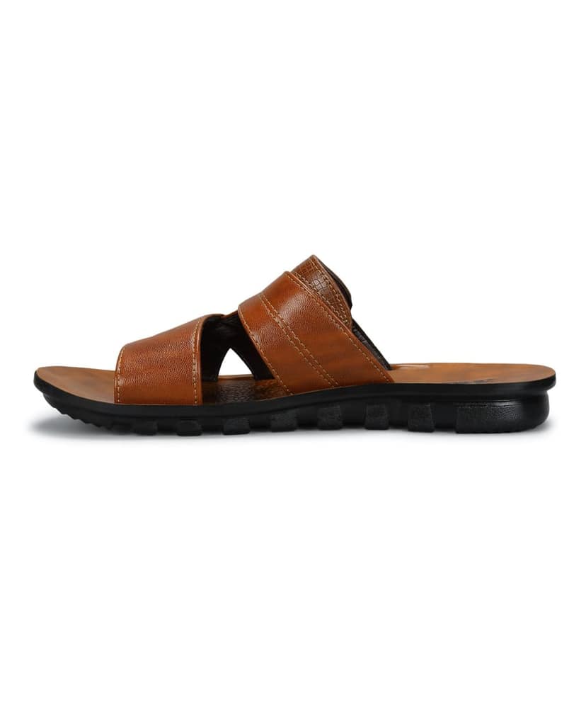 Paragon Men's Slip-on Brown Sandals for Men | Comfortable Sole & Durable view 3