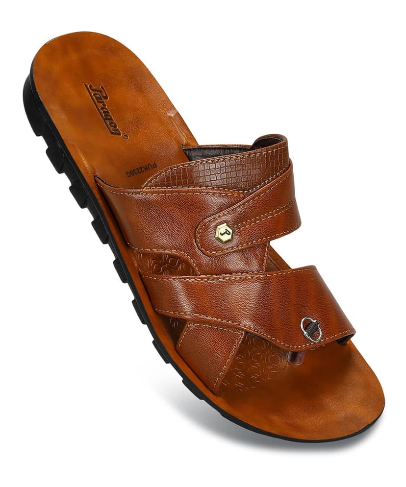 Paragon Men's Slip-on Brown Sandals for Men | Comfortable Sole & Durable view 6