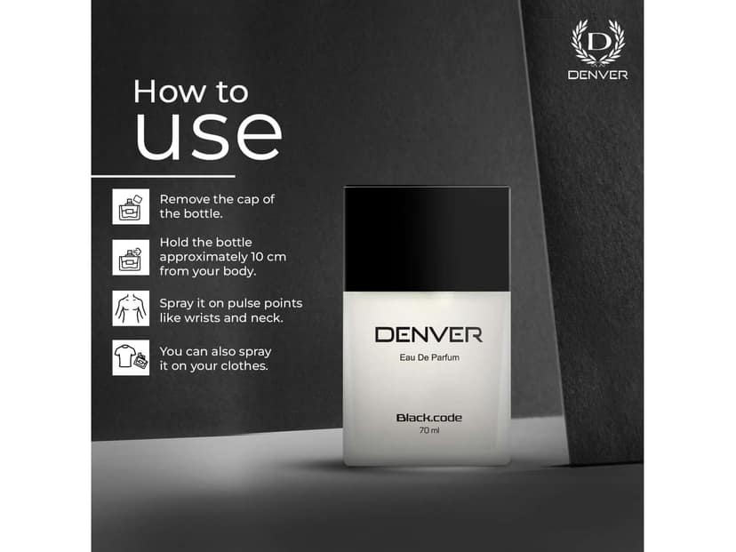 DENVER Black Code Perfume For Men - 70ML Premium & Long Lasting Perfume view 4