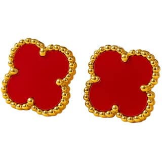 Clover Stud Earring (Red)
