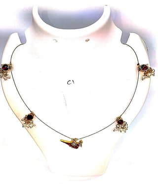 Bridal Gold Plated Traditional Marathi Nath With Pearls And Red Stones