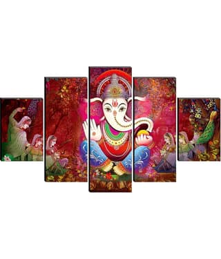 Saf Lord Ganesh Ji Religious Wall Hanging Framed Painting