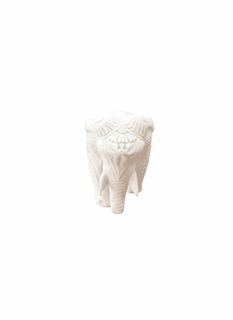 Intricately hand-carved Marble Elephant 3 Inches Home decor view 2