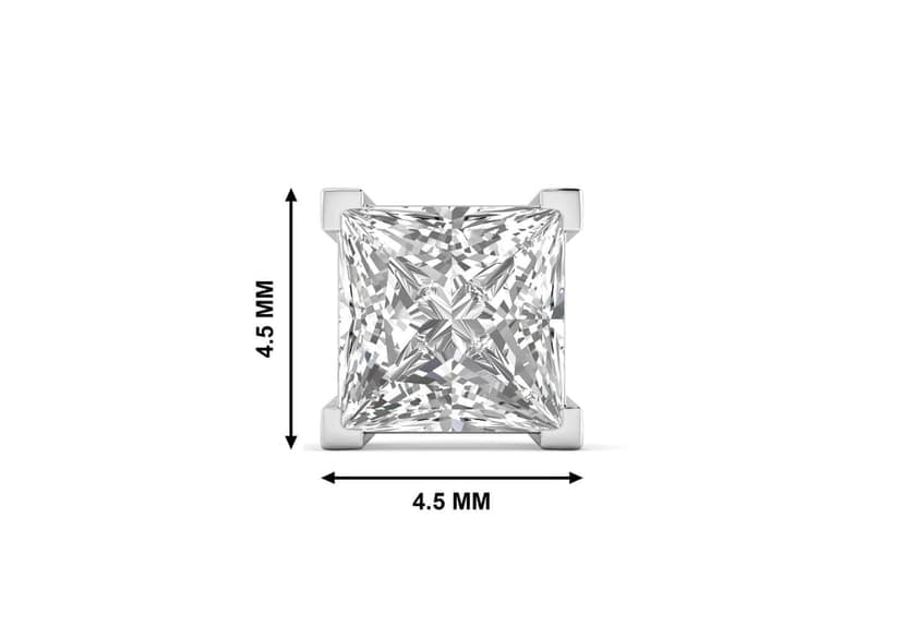 Princess Solitaire CZ Ear Stud For Him (1 Pc Only) view 7