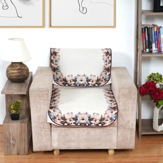 Fabricasa Modern Quilted Reversible Velvet Sofa Cover- Beige 3 Seater