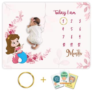 Novo Baby Milestone Blanket and Props for Baby's |1 to 12 Months Prop |Ac Room Blanket for Summer|Newborn| Infants Winter Blanket | Baby Bedding -90X120 (Paisley) Novo Baby Milestone Blanket and Props for Baby's |1 to 12 Months Prop |Ac Room Blanket for