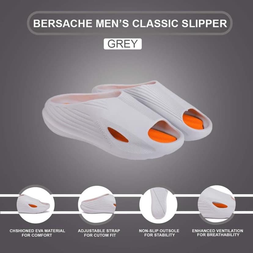 Bersache Extra Soft Classic Casual with Back Strap Regular wear with Ultra Soft & Flexibility Technology Slipper for Men's view 5