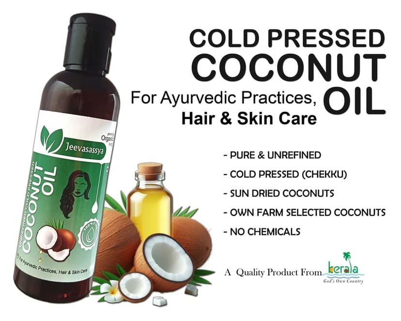 Jeevasassya Unrefined Cold Pressed Coconut Oil 100 ML For Baby Massage, Skin & Hair Care view 3