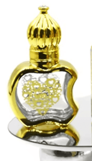 Mii Art Elegant Golden Glass Attar Bottle by Mii Art - 10ml Decorative Refillable Perfume Vial (Pack of 1)
