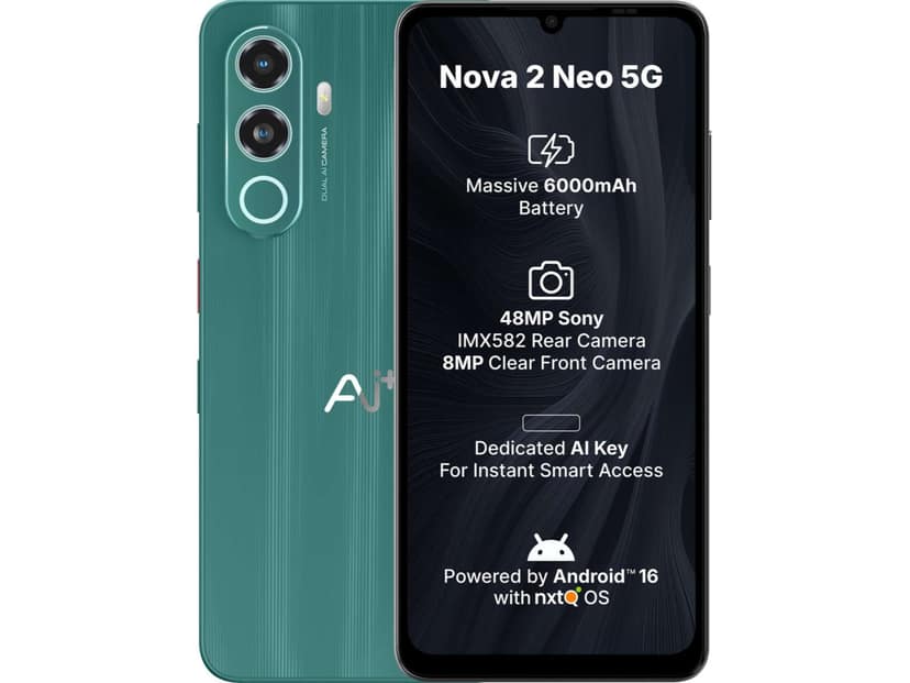 Ai+ Nova 2 Neo 5G Smartphone, 4GB RAM, 128GB Storage - Green