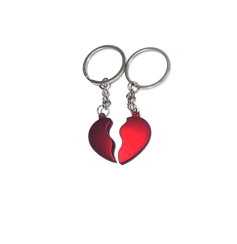 Nawani Red Heart Romantic Couple Love Magnetic Keyring & Keychain view 4