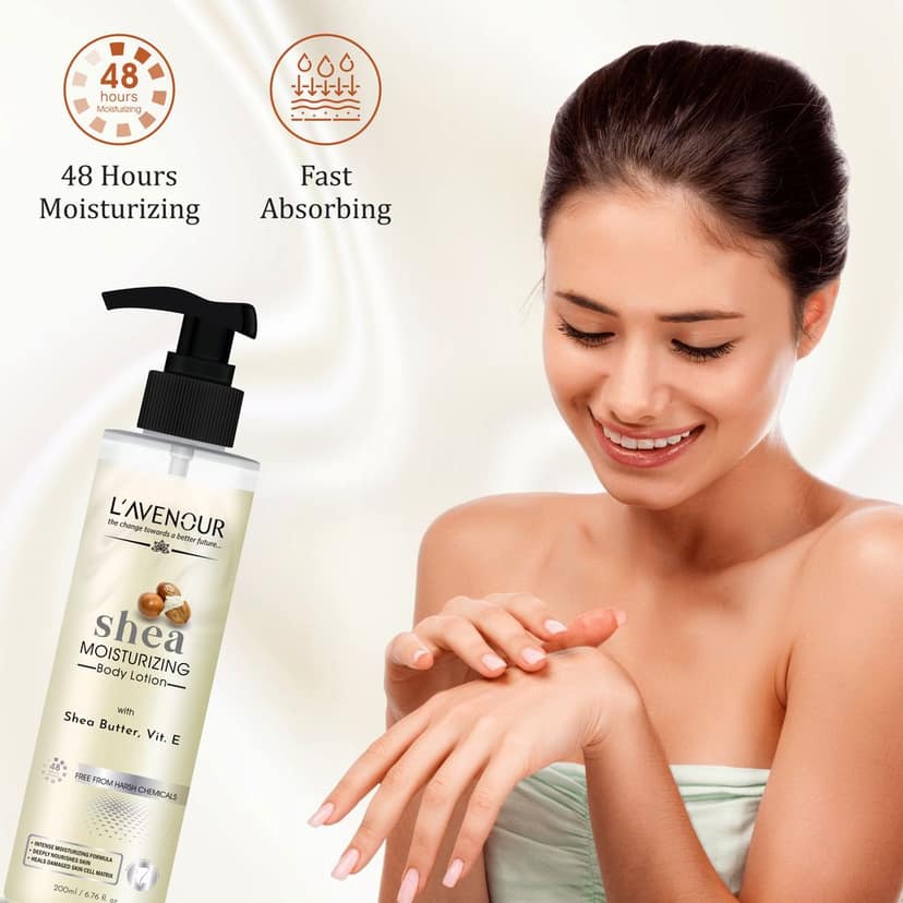 L'avenour Shea Butter Moisturizing Body Lotion For Men & Women, Reduce Dryness - 200ml view 3