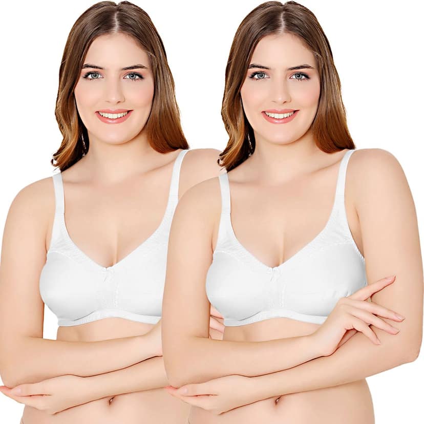Bodycare polycotton wirefree adjustable straps designer non padded bra-1585BB