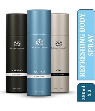 The Man Company Captain, Maestro and Icon 3 x 250ml Deodorant Spray for Men 250 ml ( Pack of 3 )