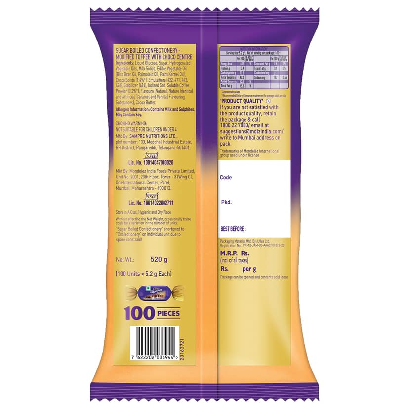 Cadbury Choclairs Gold Candy, 520 g (100 Candies) view 5