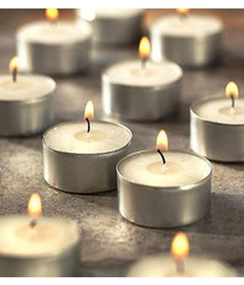 Heaven Decor White Unscented Wax Tea Light Candle 3 cm ( Pack of 50 ) view 2