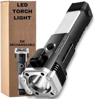 Rechargeable Hammer Torch LED Flashlight with Powerful Light