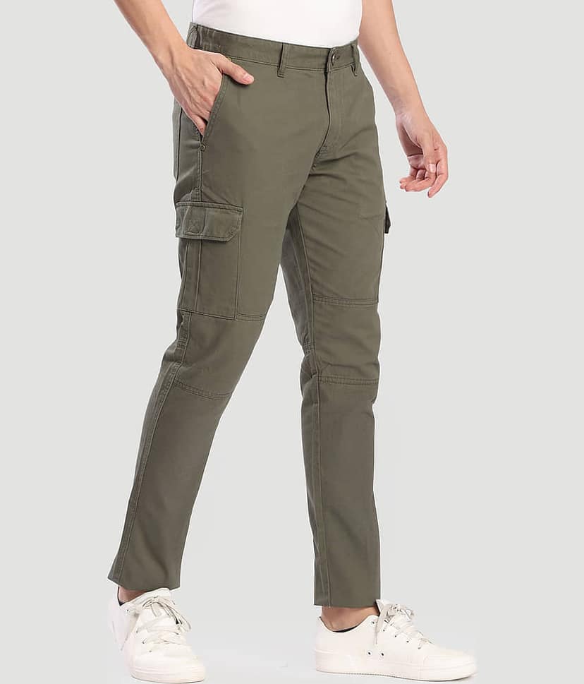 Bene Kleed Slim Men's Cargos - Olive ( Pack of 1 ) view 3
