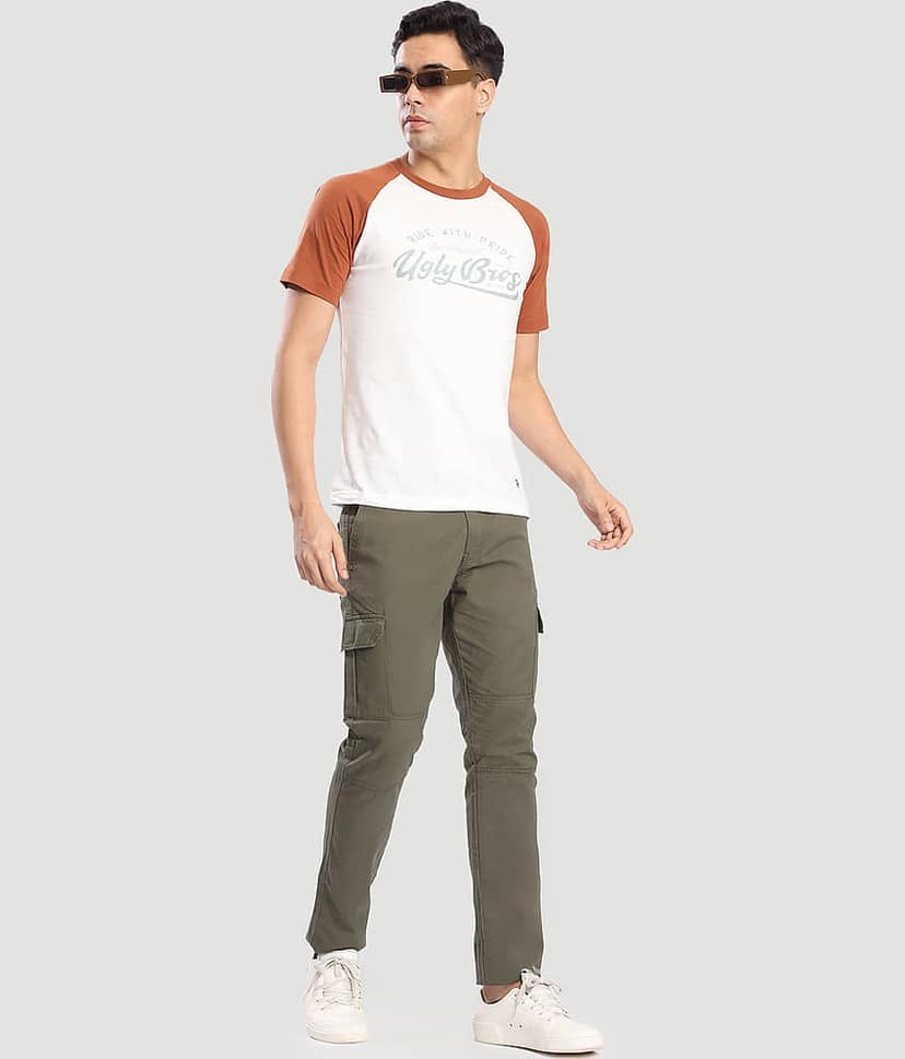Bene Kleed Slim Men's Cargos - Olive ( Pack of 1 ) view 5