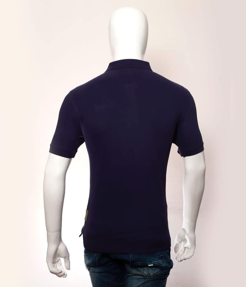 Men's Purple Solid Polo T-Shirt view 3