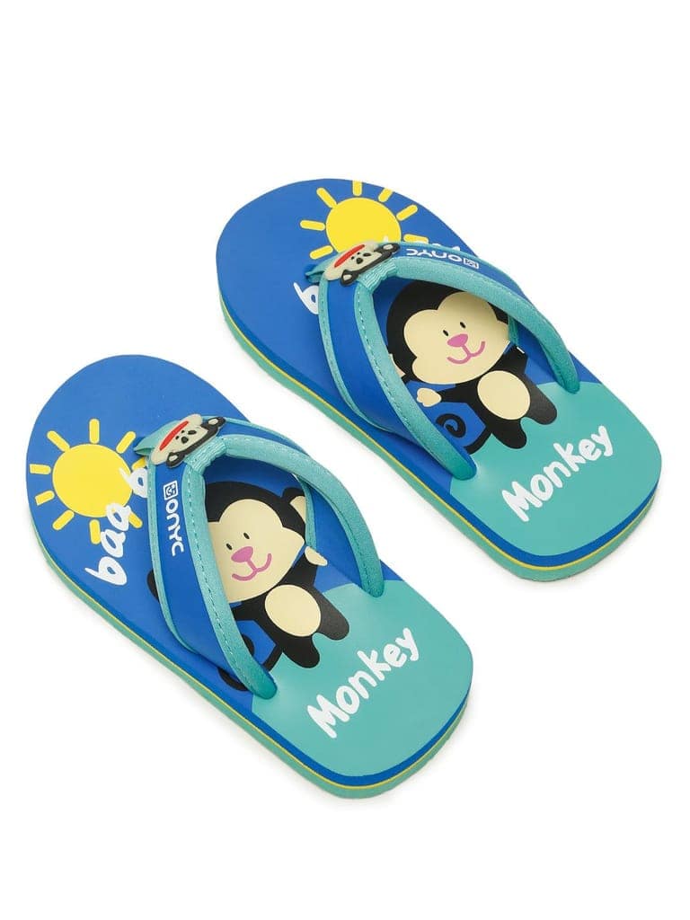 Premium Monkey V-Shape Flip-flops - Blue (Unisex) view 9