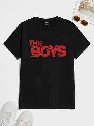 SCOTT FINCHER Black T-shirt with Red The Boys Print : AA(HSR)BLACK_60