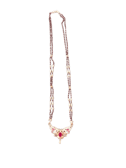 Gold Plated Short Black Beads Mangalsutra