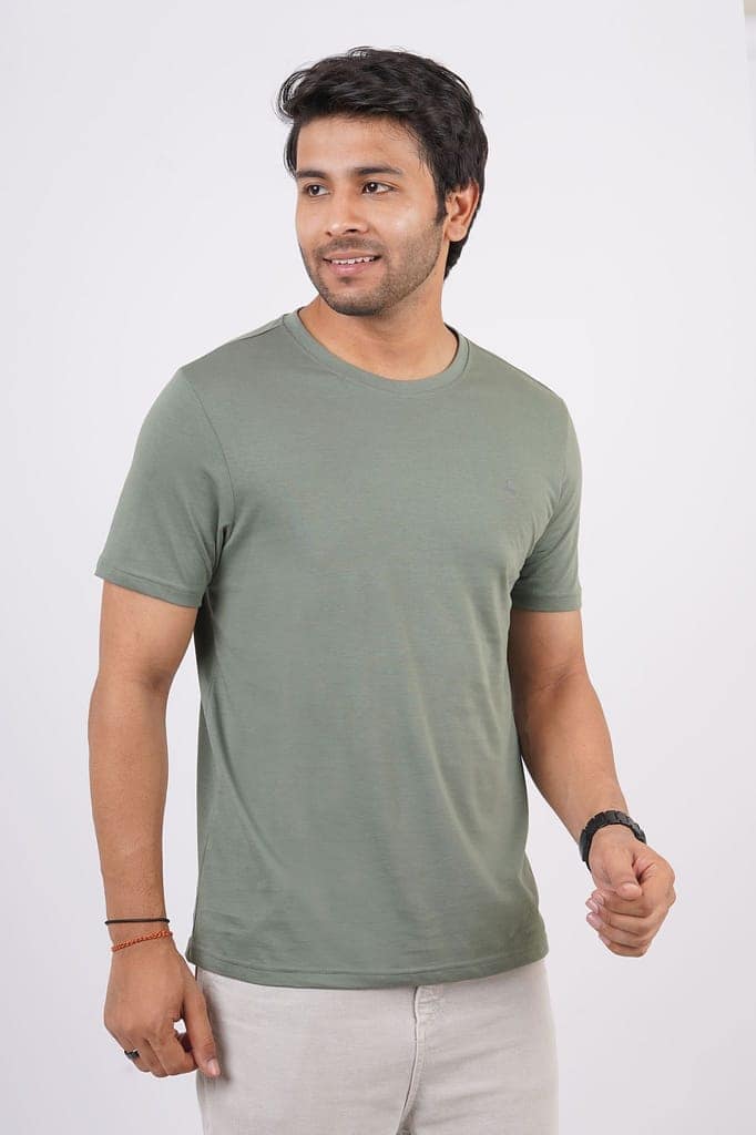 Men's Laurel Wreath Pima Cotton Crew Neck with Logo view 3