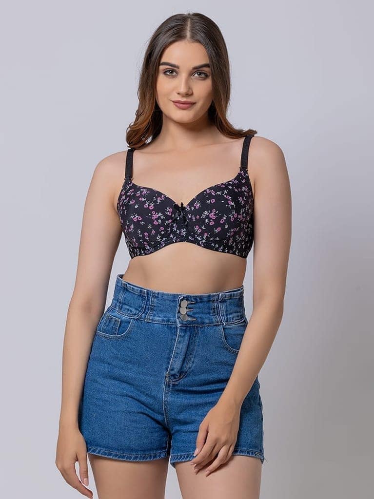 Funky Floral Lightly Padded Underwired Full Cup Bra