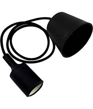 thriftkart Plastic Hanging Ceiling Lamp Pendant Black - Pack of 2