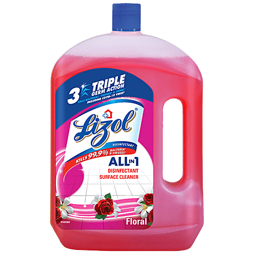 Lizol Disinfectant Surface & Floor Cleaner Liquid - Floral, 2 L (Pack of 2)