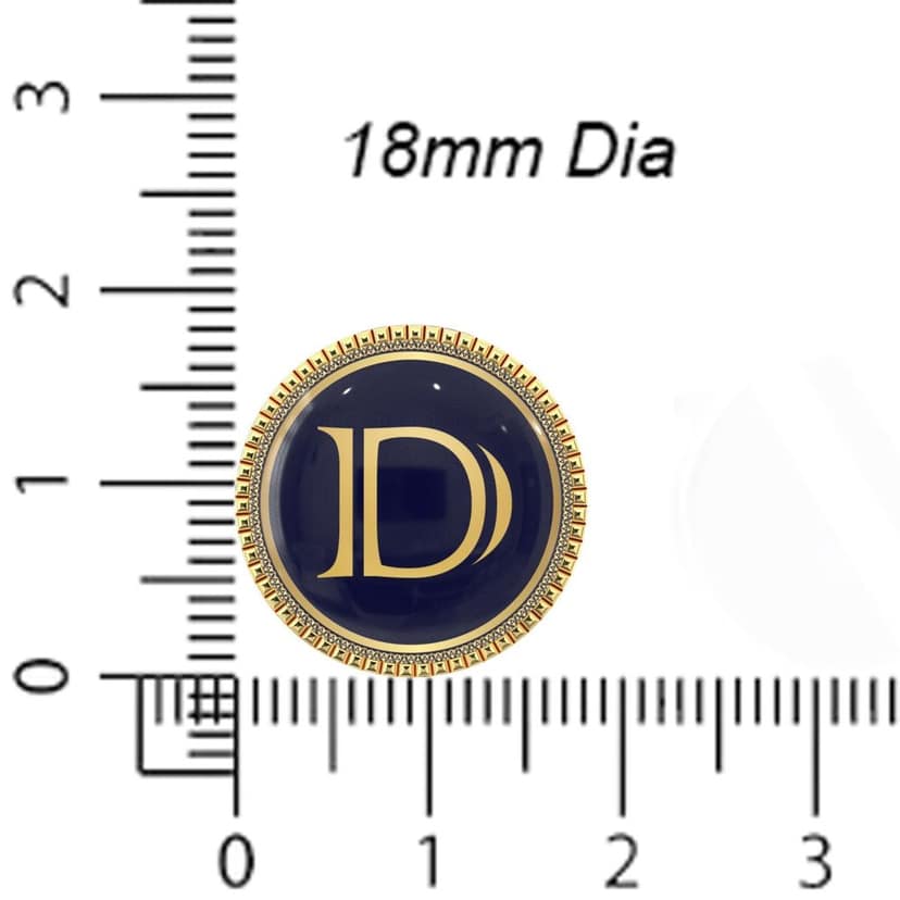 The Smart Buttons - Gold Colour Plated Shirt Button Cover Cufflinks for Men - Personalized Initials - D view 6