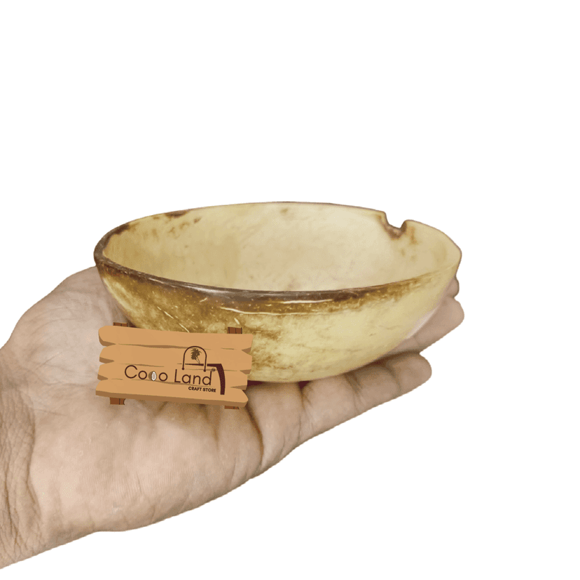 CocoLand Coconut Shell Pudding Pot Oval Shape (150-250 ml) M-L Size Coconut Oil Polished