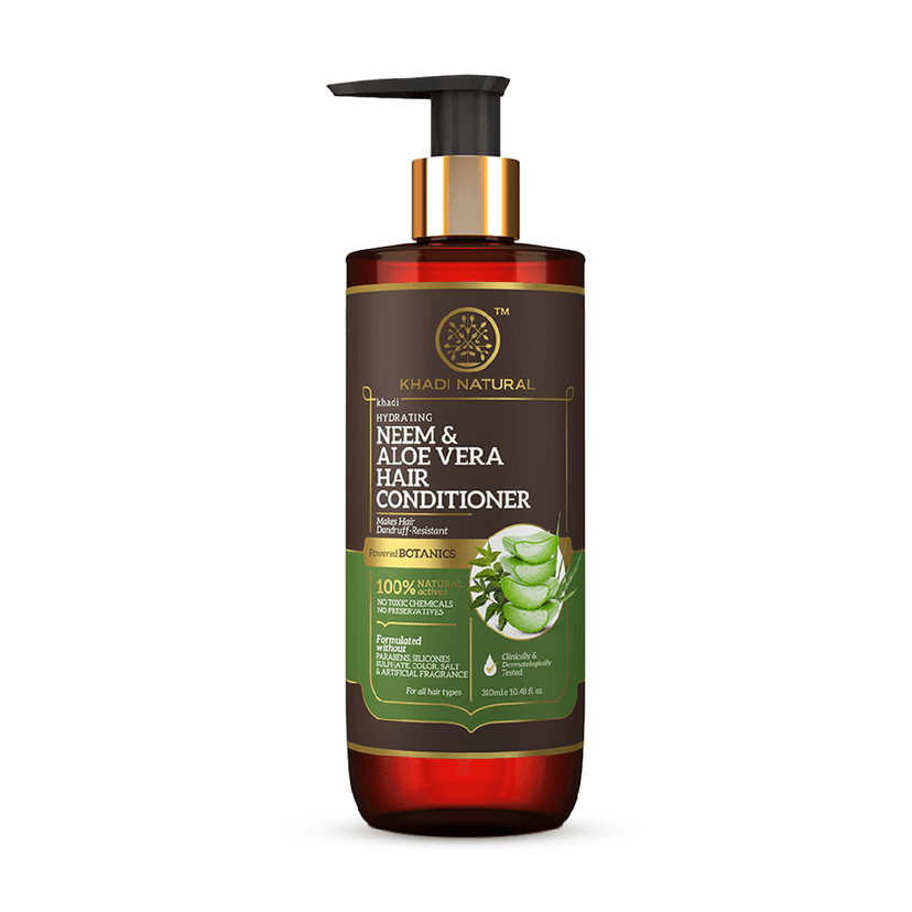 Khadi Natural Neem & Aloe Vera Hair Conditioner - Paraben, Silicones, Sulphate, Color, Salt & Artificial Fragrance Free - 310ml view 2