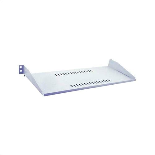 1U 19 Inch Universal Rack Mount Half Tray | Vented Cantilever Shelf for Half-Rack Equipment | Supports Non-Rack & Half-Rack Width Devices | Metal Construction | Network Cabinet Accessory (Off White Color)