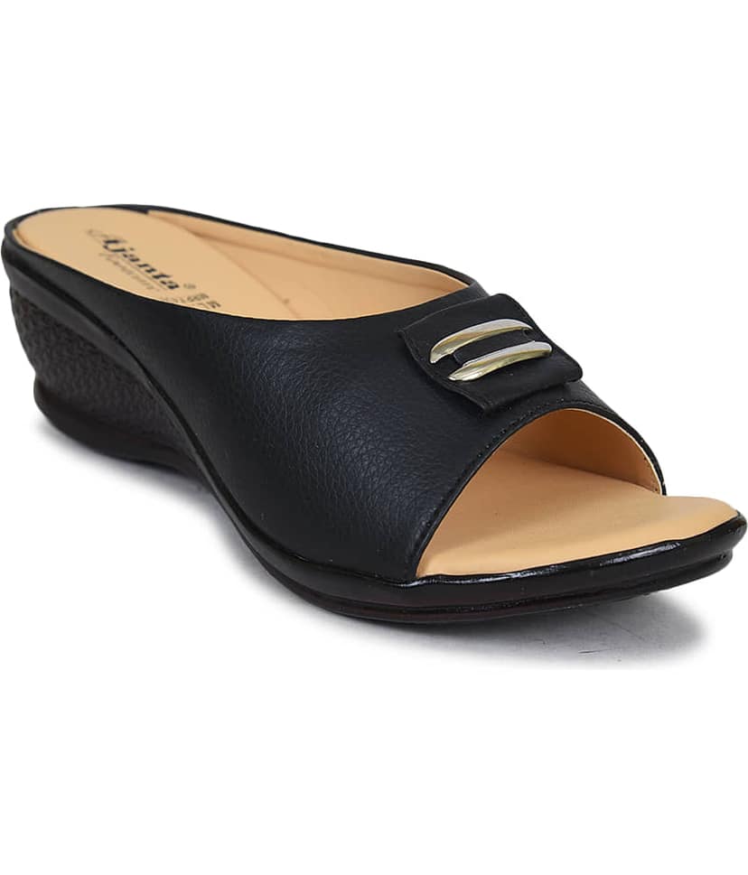 Ajanta - Black Women's Slip On Heels