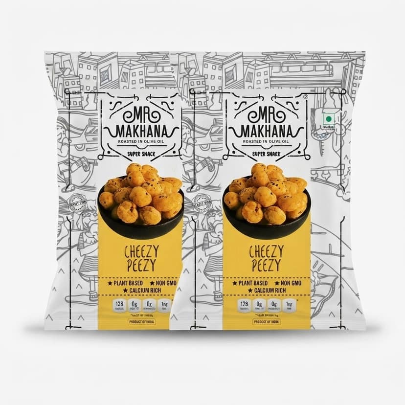 Mr Makhana Cheezy Peezy Roasted Makhana 21 g Healthy Snack Pack of 2