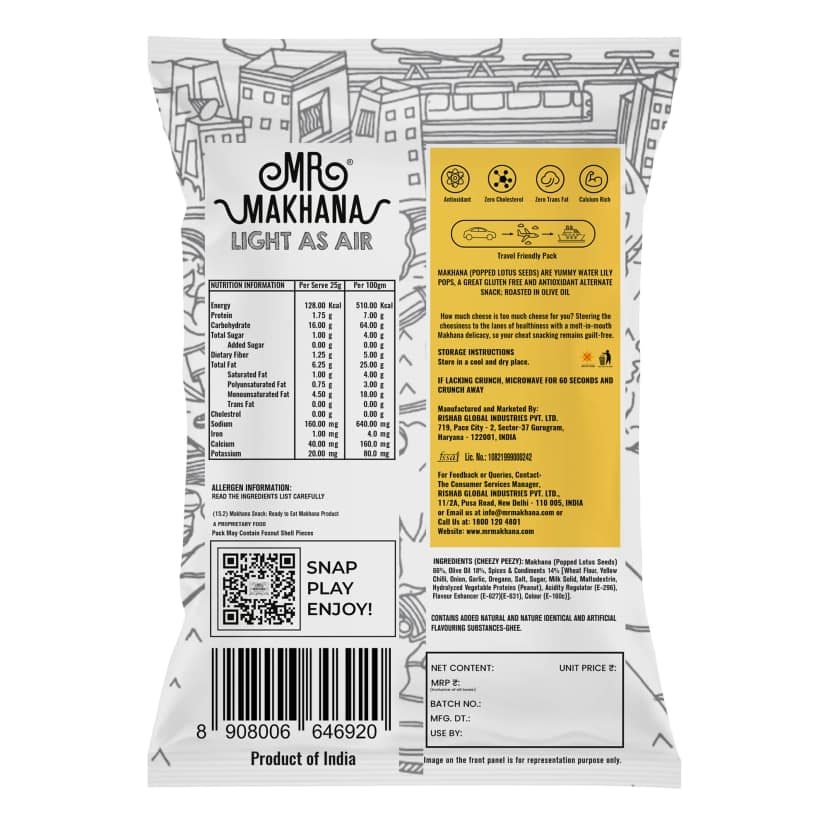 Mr Makhana Cheezy Peezy Roasted Makhana 21 g Healthy Snack Pack of 2 view 2
